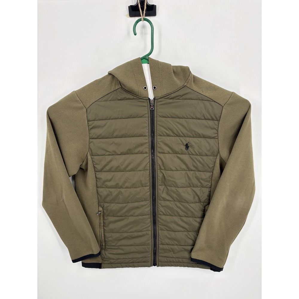 Polo Ralph Lauren Men's Hybrid Puffer Hoodie Green Soft Shell Jacket Green Large